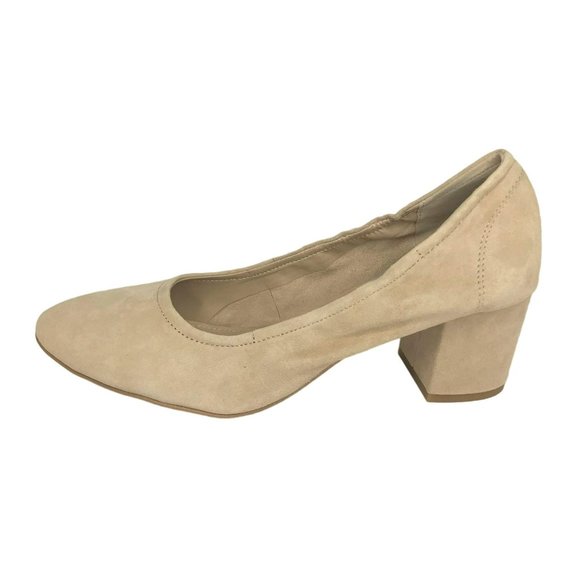 The Fix Shoes The Fix Amaya Suede Scrunched Pump Block Heel Shoes